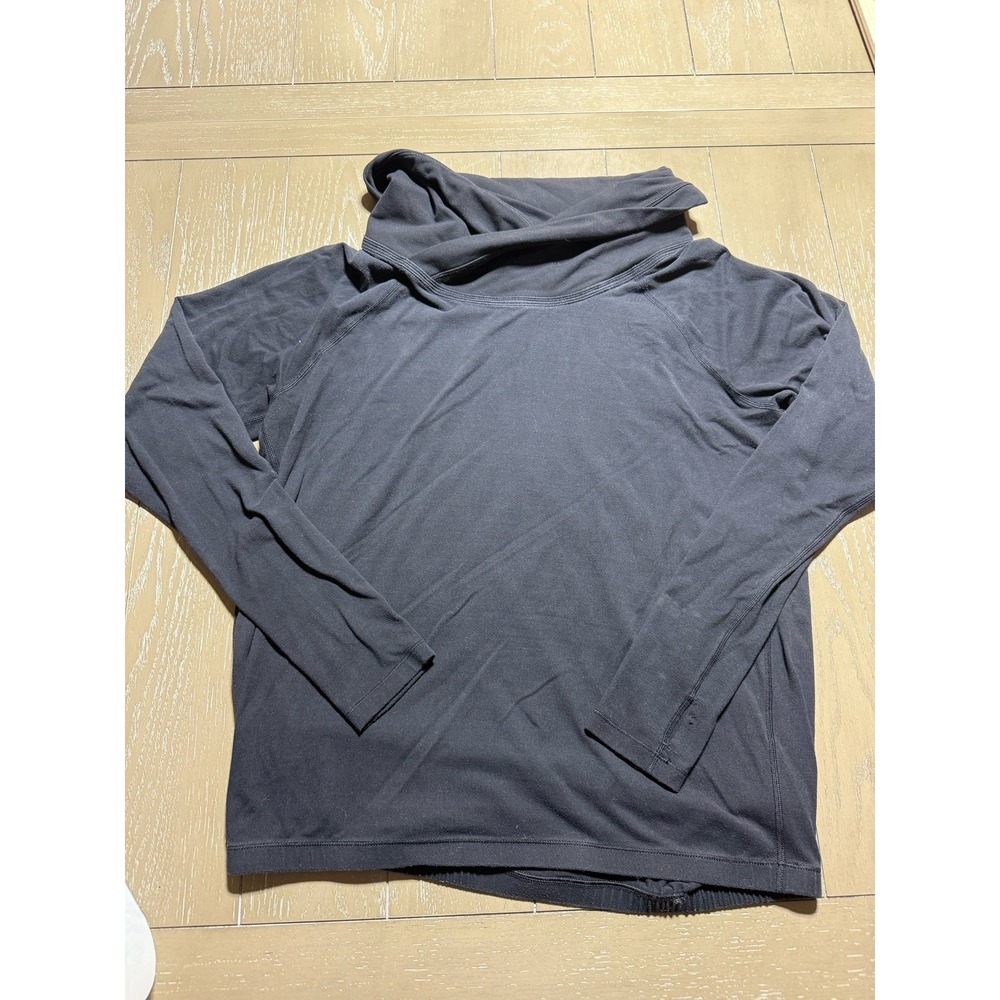 Lululemon Healthy Heart Pullover 8/10 cowl neck long‎ sleeve Black Top 21 P2P